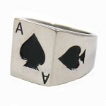 FSR13W77 poker spade A lucky ring