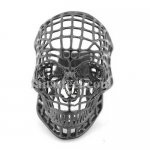 FSR11W05B hollow net grid willy G skull biker ring
