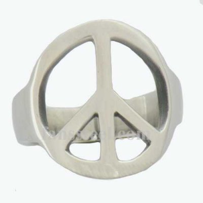 FSR12W77 Peace sign plain Ring