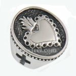 FSR13W30 christ cross oval heart ring