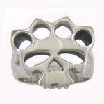 FSR11W47 handcuffs skull outlaw biker Ring