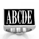 5SBSL Customized 5 Letters Monogram Ring Name Ring Personalized Initials Gift