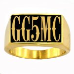 5GBGL Customized 5 Letters Monogram Ring Name Ring Personalized Initials Gift