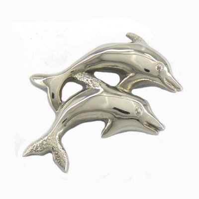 FSP03W77 double jumping fish pendant