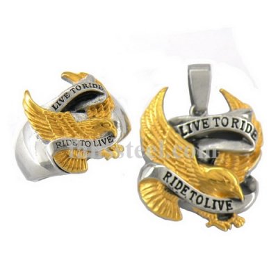 FST00W02 ride to life spirit eagle Ring pendant sets