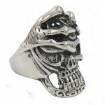 FSR13W82 claw press on skull ring