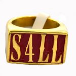 4GBGL Customized 4 Letters Initials Ring Monogram Name Ring