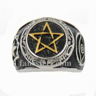 FSR13W86G eye jewish masonic blazing star ring