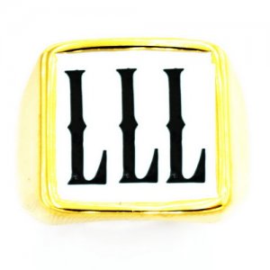 LLL custom made single letters initials enamel name ring