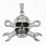 FSP16W59 skull cross spanner wrench pendant