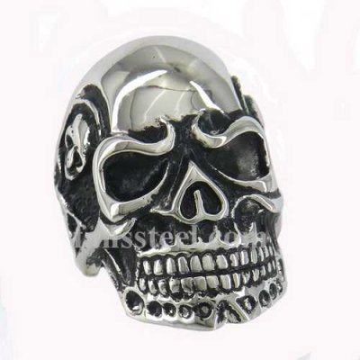 FSR11W37 both side skulls skull biker Ring