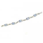 FSB00W16  blue  white enamel  link bracelet 
