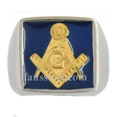FSR12W56 blue house Master Mason masonic ring