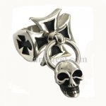 FSR08W31 Maltese Cross  Skull Charm Ring 