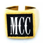 MCC02 custom made single letters initials enamel name ring