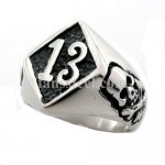 FSR10W24  thirteen 13 with cross skull biker ring