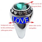 ST8HSBSL Initials Monogram Love Heart Ring Customized Letters Name Gift