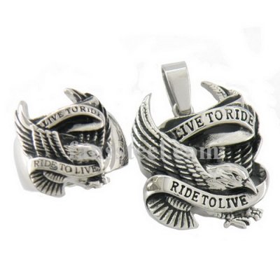 FST00W05 ride to life spirit eagle Ring pendant sets