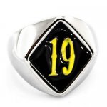 D19Y custom made single letters initials enamel name ring