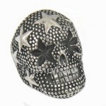 FSR13W85 star skull head biker ring