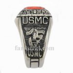 FSR07W90R Marine military ring with red CZ