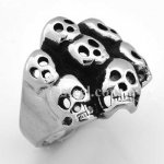 FSR08W45 seven ghost skulls gothic ring
