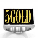 5SBGL Customized 5 Letters Monogram Ring Name Ring Personalized Initials Gift