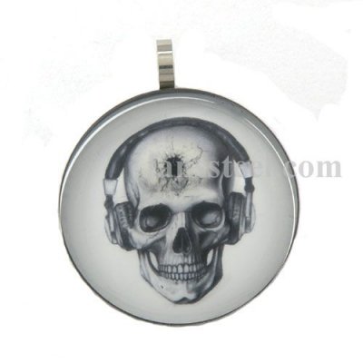 FSRKP004 skull wearing headphone pendant
