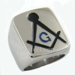 FSR10W42B Blue G square and ruler masonic ring