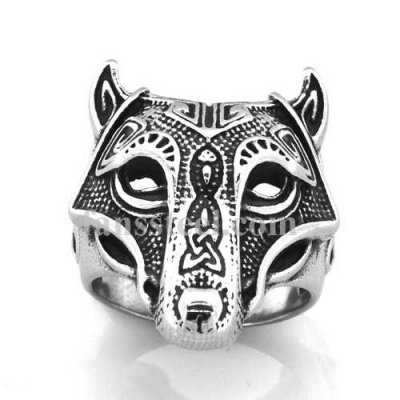 FSR14W74 Animal wolf ring