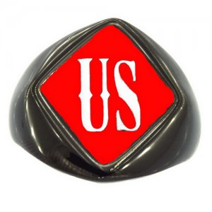 DUS custom made 2 letters initials enamel name ring