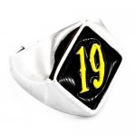 D19Y custom made single letters initials enamel name ring