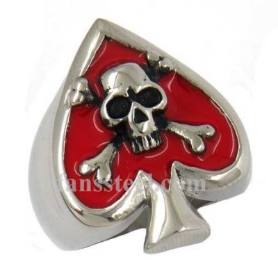 FSR10W61R cross bone skull heart ace biker Ring
