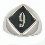 D9 custom made single letters initials enamel name ring