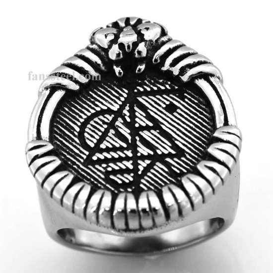 FSR14W39 lion head Aries zodiac sign ring - Click Image to Close