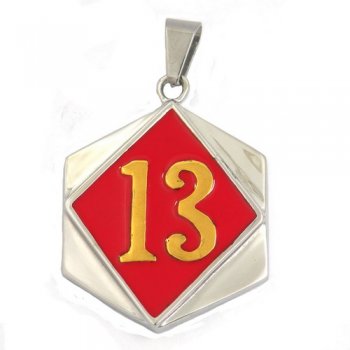 FSP17W25GR number thirteen biker pendant