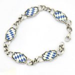 FSB00W16 blue white enamel link bracelet