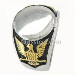 FSR07W39G Gold eagle Signet Ring 