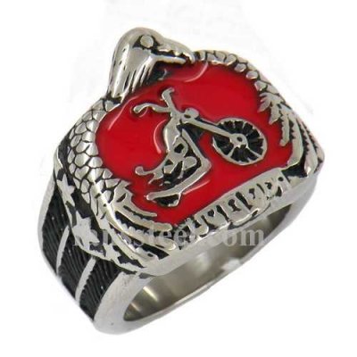 FSR09W88R Eagle hold the motor cycle biker ring
