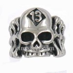 FSR11W75 hollow bony ribs 13 skull biker ring