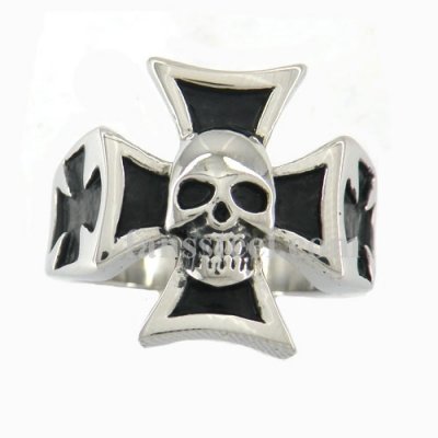 FSR10W69 iron german cross skull Ring