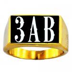 3GBSL Customized 3 Letters Name Ring Personalized Initials Monogram Gift