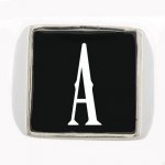 A custom made Single letter initials name ring