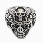 FSR10W59 skull inlay head skull biker Ring 