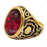 FSR13W36 wemen flower ring with red stone ring