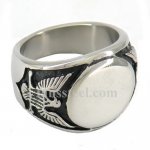 FSR07W39 Engravable Signet spirit eagle Ring 