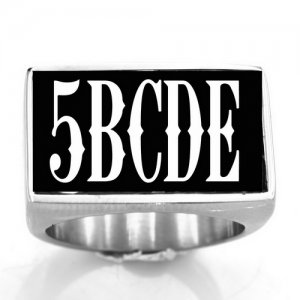 5SBSL Customized 5 Letters Monogram Ring Name Ring Personalized Initials Gift