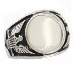 FSR07W39 Engravable Signet spirit eagle Ring 