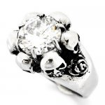 FSR10W05 Skulls rose stone ring 