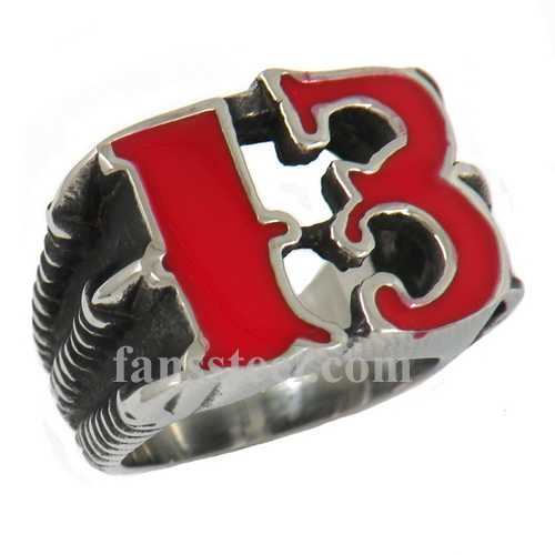 Biker Outlaw Rider Stainless Steel Silver Motorcycle Club MC Letter Fashion Ring